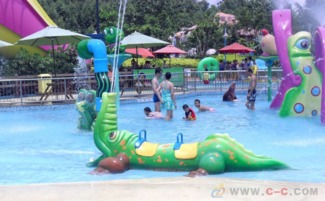 無錫大浪大型水上樂園設備,水上樂園設施,形象生動 鱷魚噴水